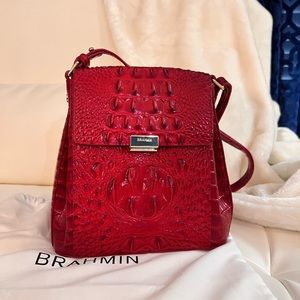 Brahmin Margo Red leather crossbody bag
